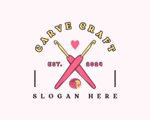 Crafting Crochet Hook logo design