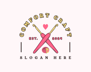 Crafting Crochet Hook logo design