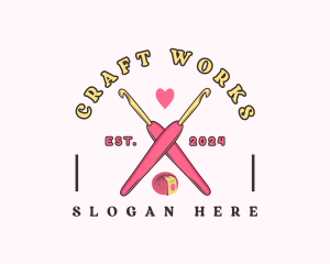 Crafting Crochet Hook logo design