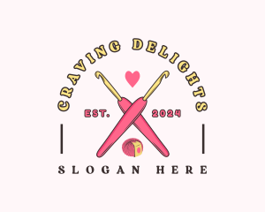 Crafting Crochet Hook logo design