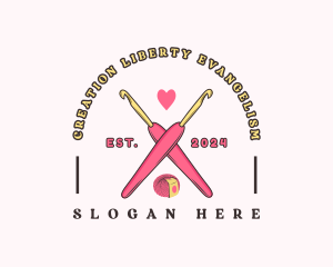 Crafting Crochet Hook logo design