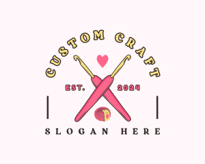 Crafting Crochet Hook logo design