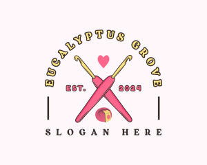 Crafting Crochet Hook logo design