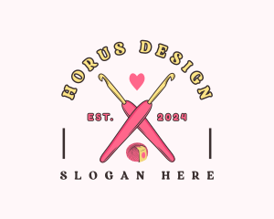 Crafting Crochet Hook logo design