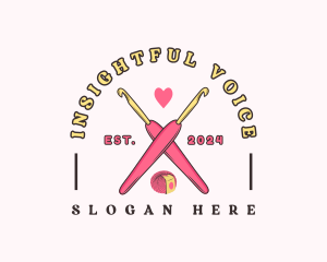 Crafting Crochet Hook logo design