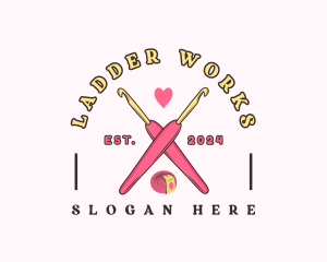 Crafting Crochet Hook logo design