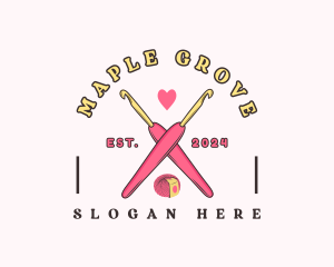 Crafting Crochet Hook logo design