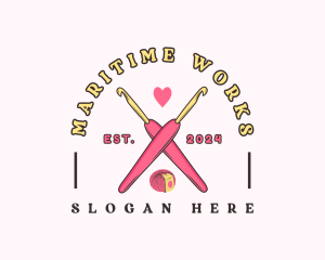 Crafting Crochet Hook logo design