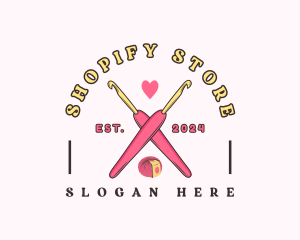 Crafting Crochet Hook logo design