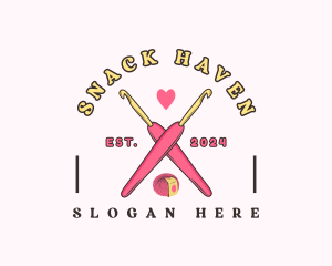 Crafting Crochet Hook logo design