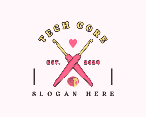 Crafting Crochet Hook logo design