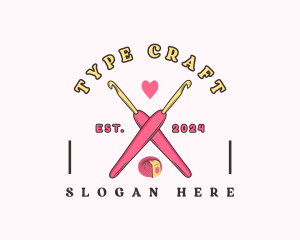 Crafting Crochet Hook logo design