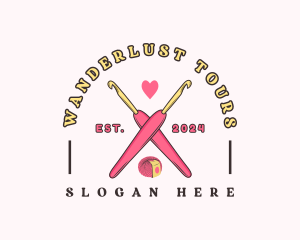 Crafting Crochet Hook logo design