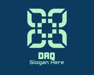 Cyber - Digital Flower Pattern logo design