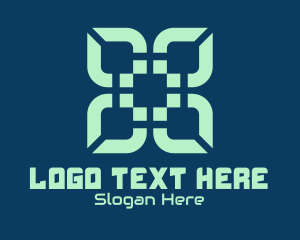 Telecommunications - Digital Flower Pattern logo design