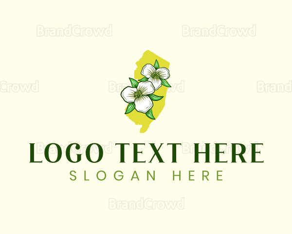 New Jersey Flower Botanical Logo