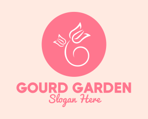 Pink Rose Flower logo design