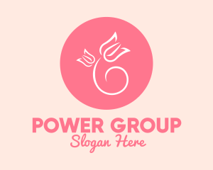 Cosmetics - Pink Rose Flower logo design