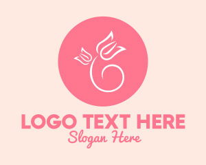 Online Shop - Pink Rose Flower logo design