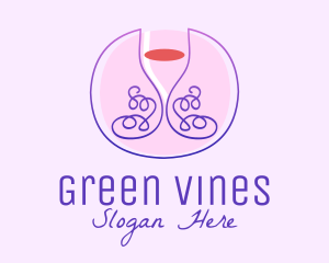 Vines - Wine Glass Vines logo design