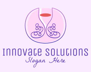 Wine Tasting - Wine Glass Vines logo design