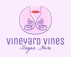 Grapevine - Wine Glass Vines logo design
