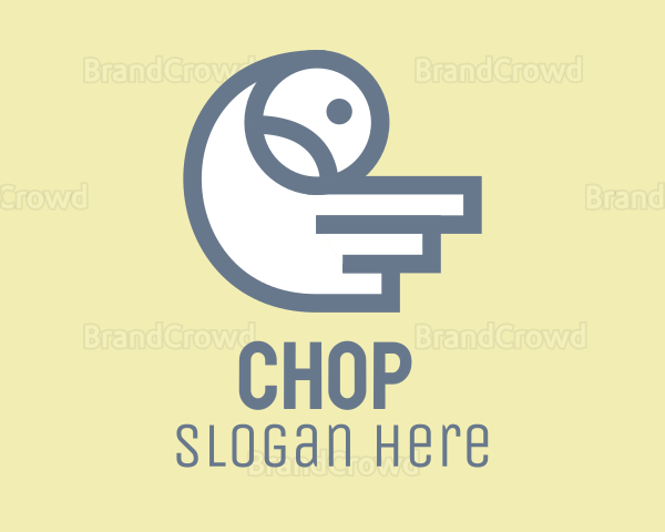 Gray Sparrow Bird Logo