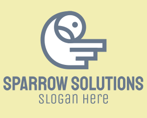 Sparrow - Gray Sparrow Bird logo design