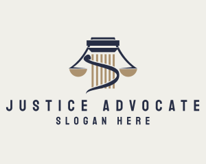 Prosecutor - Justice Scale Column logo design