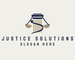 Judicial - Justice Scale Column logo design