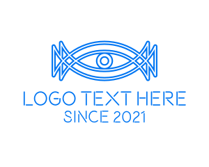 Cyber - Minimalist Surveillance Eye logo design