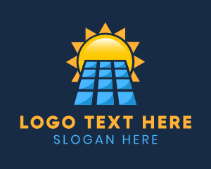 Sustainable - Solar Panel Sunlight logo design