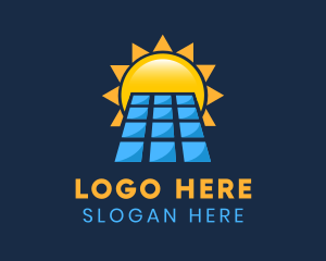 Sustainable - Solar Panel Sunlight logo design