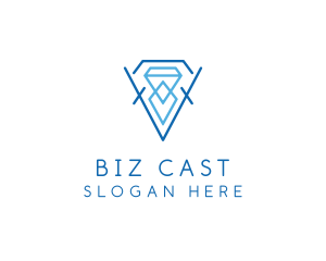 Blue Crystal Diamond Logo
