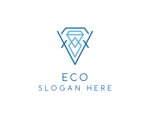 Blue Crystal Diamond Logo