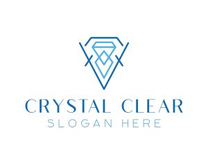 Crystal - Blue Crystal Diamond logo design