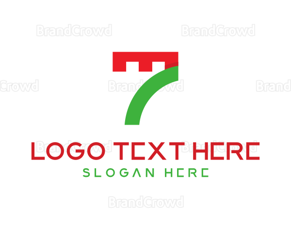 Geometric Abstract Number 7 Logo