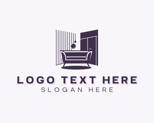 Living Room - Interior Sofa Furniture logo design