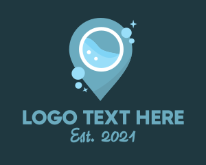 Laundry - Location Pin Laundry logo design