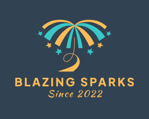 Stars Fireworks Display logo design