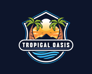 Travel Beach Island logo design