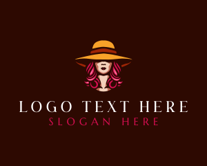 Woman Hat Salon logo design