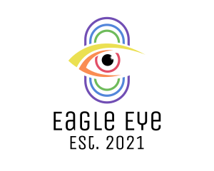 Multicolor Eye Surveillance logo design