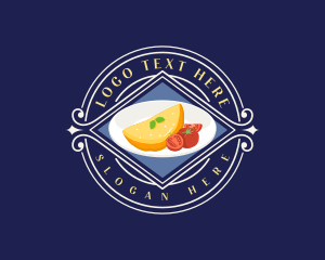 Omelette Breakfast Plate logo design