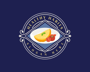 Omelette Breakfast Plate logo design