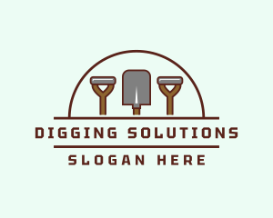 Landscaping Mining Shovel logo design