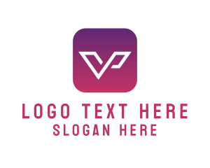 Wing - Letter V App logo design