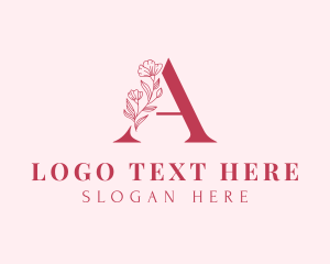 Beauty Salon - Floral Plant Letter A logo design