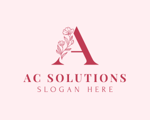 Floral Plant Letter A logo design