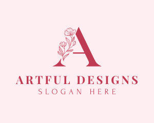 Floral Plant Letter A logo design